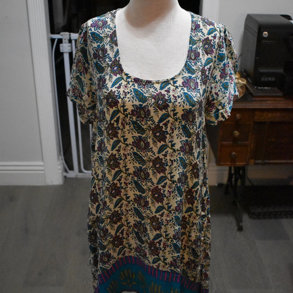 Tolani Hi Lo Shift Dress White Floral